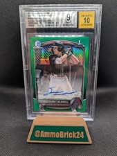 2025 Bowman Chrome Prospect Autographs Green Refractors Slade Caldwell /99 BGS 9
