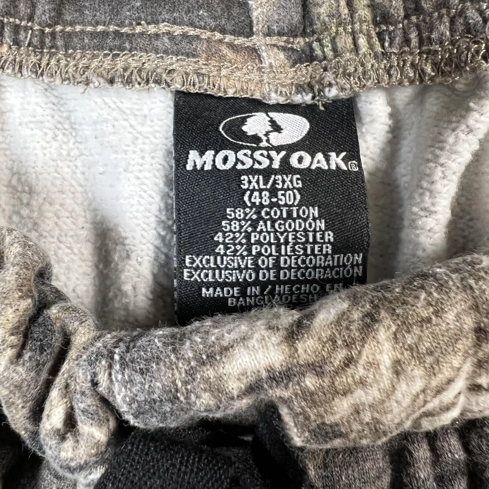 Mossy Oak 宽松阔腿裤男式 3XL 迷彩抓绒休闲运动裤抽绳 — 第 3/4 张图片