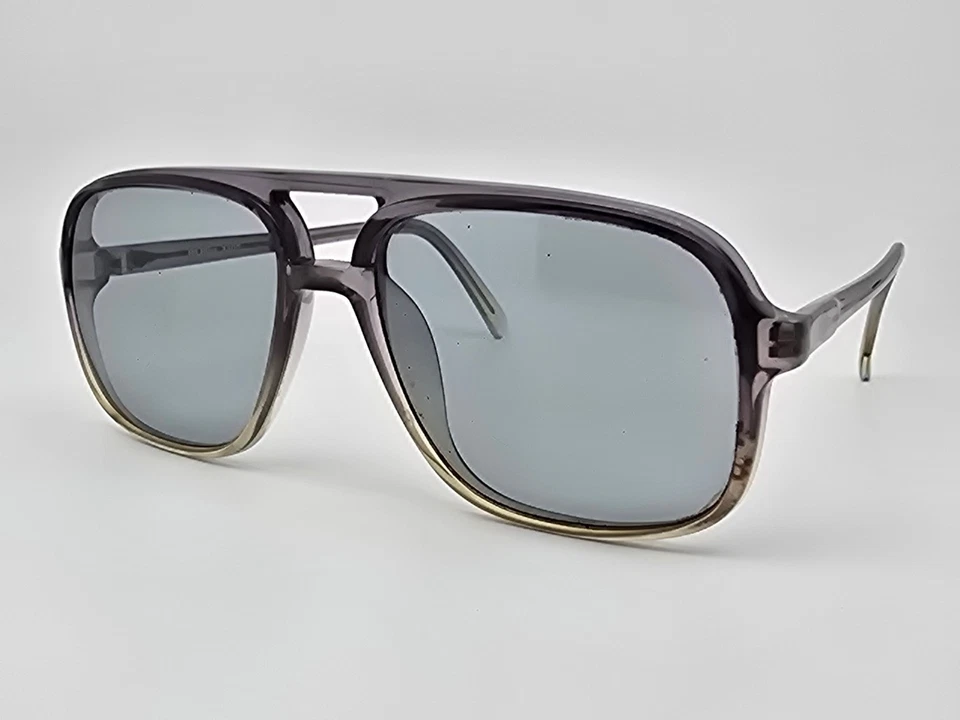 Gafas de sol Bill Blass 3300 universales con marco gris cristal azul lente de vidrio aviador Foto 3 de 4