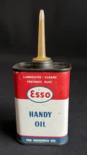 ESSO HANDY OIL CAN VINTAGE OILER TOOLS CYCLE BEARINGS BICYCLE HINGES DISPLAY TIN