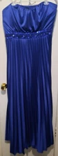 City Chic Blue Satin Beaded Bodice Strapless Dress Gown XL 22 prom wedding