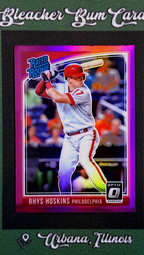 2018 Panini Donruss Optic Baseball #38 Rhys Hoskins Rated Rookie Pink Holo SP