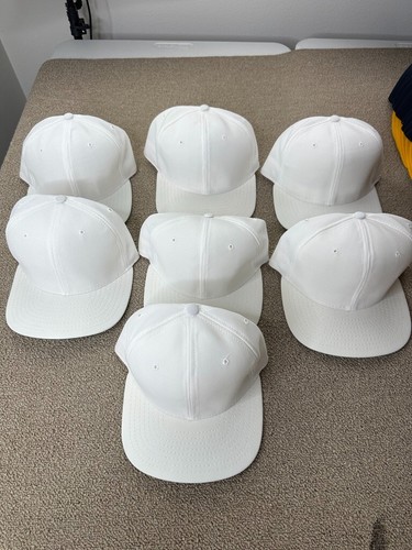 Lote de gorras en blanco New Era (7) gorra Snapback blanca M-L EE. UU. personalizable de colección