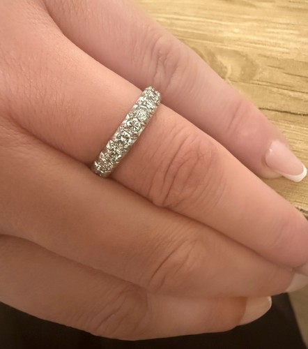 1970s 18ct White Gold 1.70ct Brilliant Full Diamond Eternity Wedding Band Ring - Picture 2 of 9