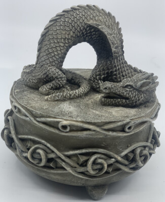 Vintage 1995 Vandor Resin Dragon Trinket Box - Rare and Hard To FInd! - MINT