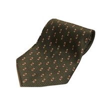 Romario Manzini Tie Geometric Pattern Green Polyester Professional Classic Mens