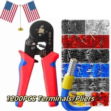 Connector Cord Wire Crimp Cable Pin End Bootlace Ferrule Terminals/Plier 1200PCS