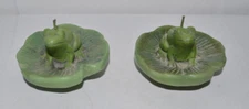 Vintage Frog on Lily Pad Floating Candles Set of 2