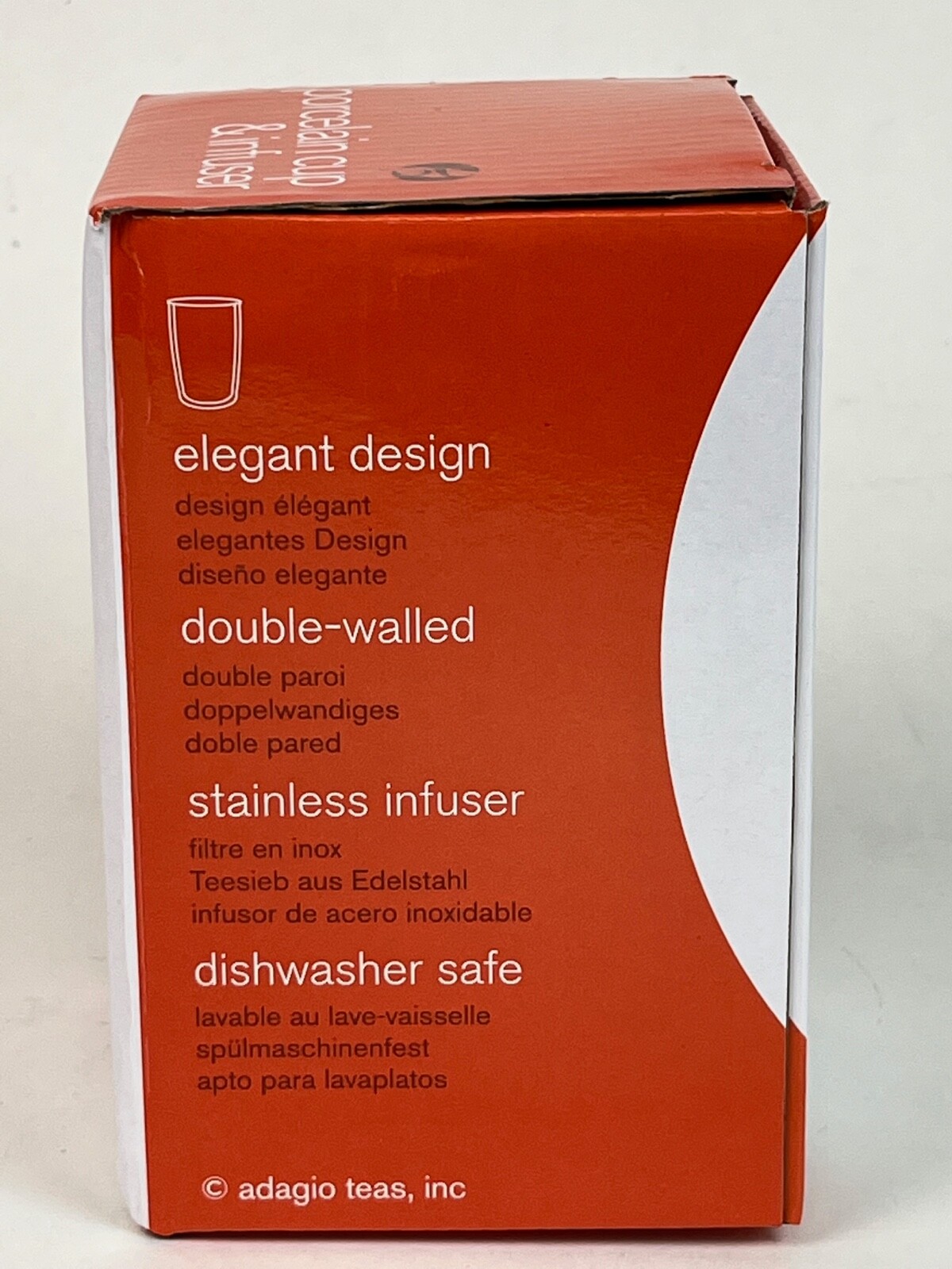 Adagio Teas Porcelain Cup & Tea Infuser for Loose Tea 12 Oz