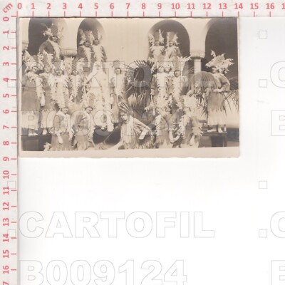 B9124 ARTE TEATRO SPECTACOLO BALLO COSTUMES FEATHERS 1920 OERMATT FOUNTAIN SCHWYZ