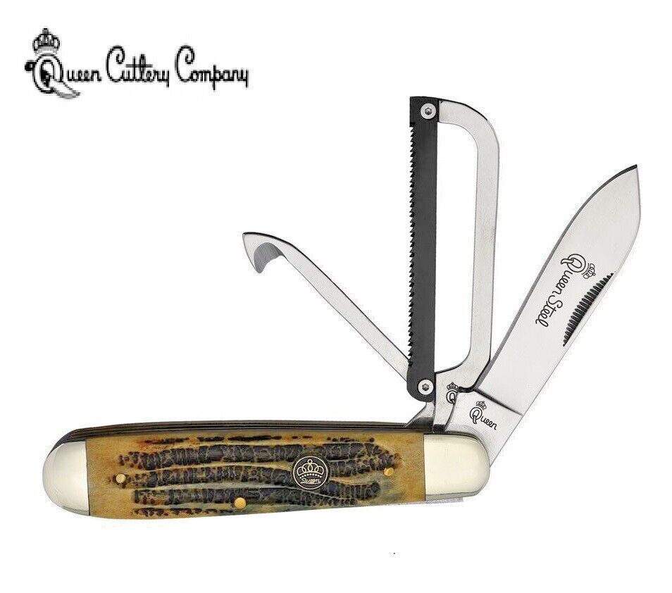 Queen Cutlery pocket knife Gamecock Winterbottom Bone Handle Cock