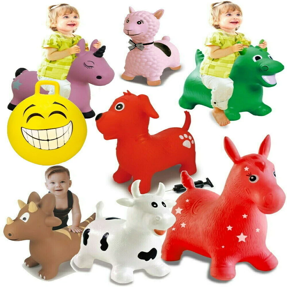 JAMARA Kinder Hüpftier bis 50kg sehr Robust Hopser inkl Pumpe - Pferd Dino Einhorn Ball