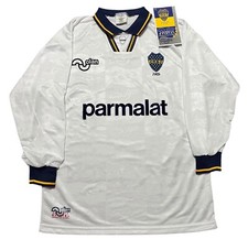 Camiseta Boca Juniors Olan blanca visitante manga larga Parmalat 1993 Maradona