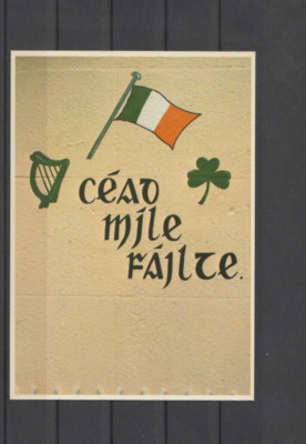 Irland Irischer Gruß Hunderttausend Willkommen Postkarte pro Scan