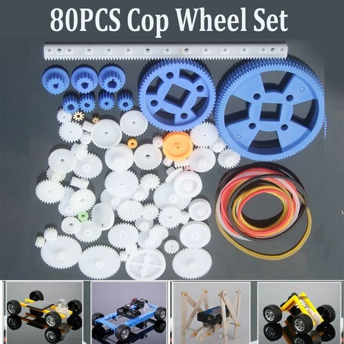 80X para niños engranajes plástico ruedas engranajes gusanos y engranajes polea juguete motor robot conjunto | eBay