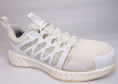 Reebok RB5405 Fusion Flexweave Men's Safety Toe Work Sneakers Size 7.0 M White