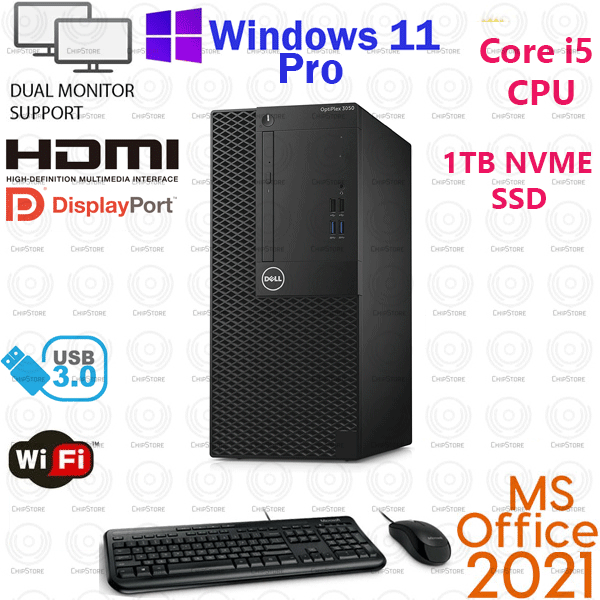 Windowsデスクトップ DELL Optiplex 3050 win11 office2021 Dell OptiPlex 3050 Desktop Computer Core i5 16GB RAM 1TB NVME