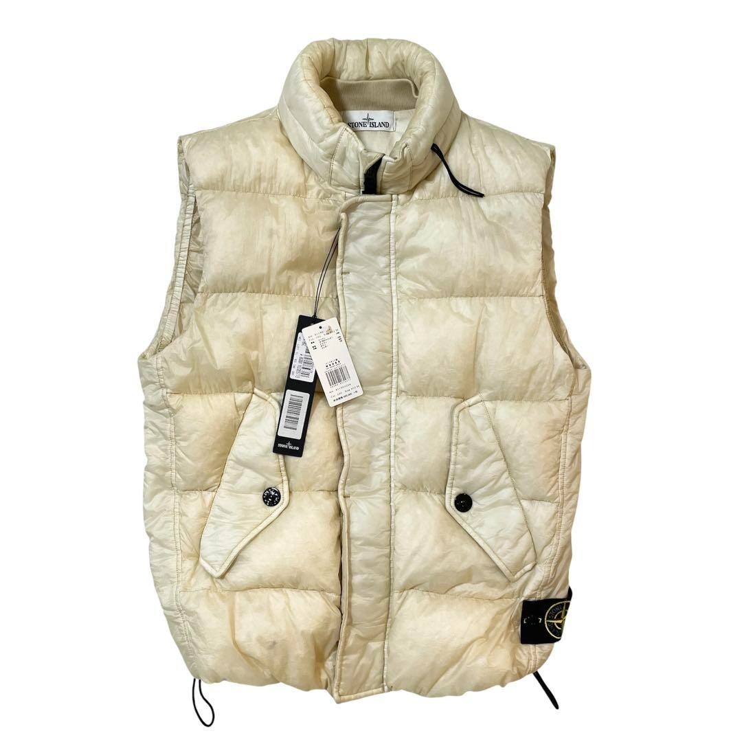 STONE  GARMENT DYED DOWN VEST 赤 STONE ISLAND GARMENT DYED DOWN VEST STONE ISLAND GARMENT DYED DOWN