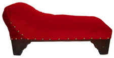 Chaise longue divano imbottito bambola arredo sedia rosso grande antico O2