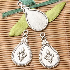 10pcs dark silver color flower pattern cabochon setting EF2781