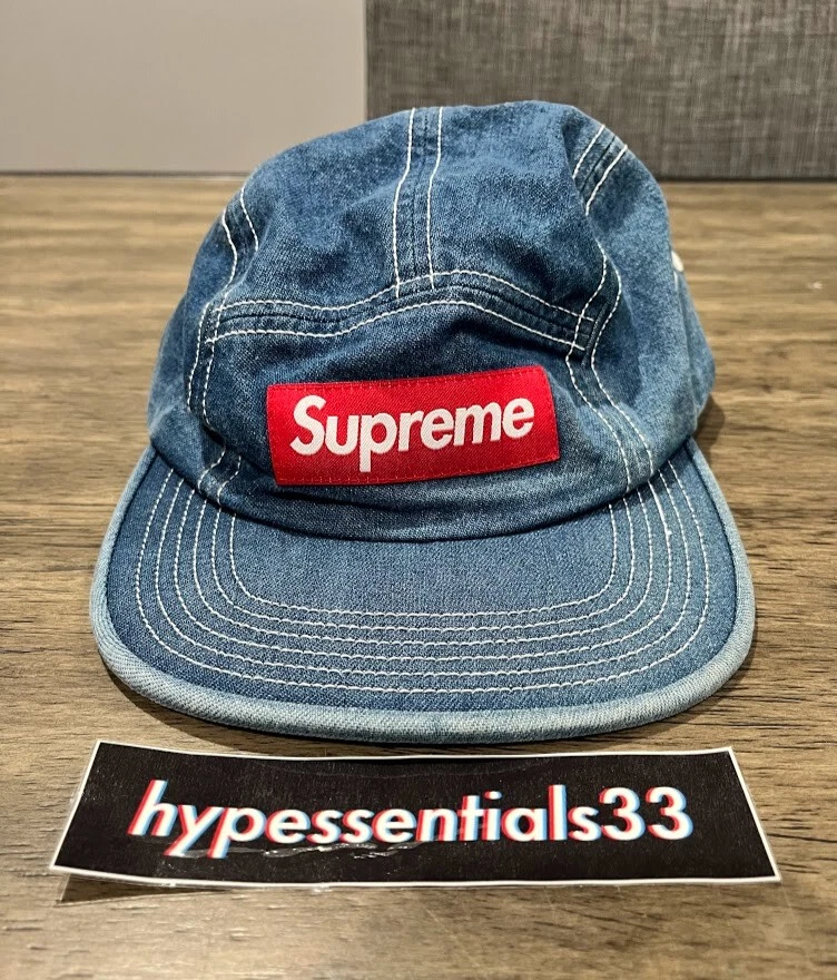 Supreme Contrast Stitch Camp Cap Denim SS18 Authentique NEUF DS. EN MAIN