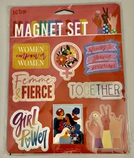 ICUP 8 Piece Empowerment Magnet Set. Girl Power, Femme Fierce etc.