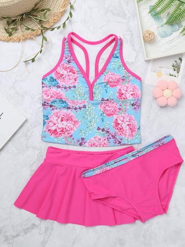 Niñas Tankini Traje de Baño Playa Estampado Boho Espalda Corredora Top Natación Faldas Conjuntos Calzoncillos - Imagen 114 de 162