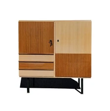 A mid century modern German high boy dresser - armoire - wardrobe.