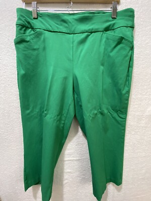 CJ Banks Signature Slimming Capri Size 10 Green With Pockets