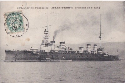 CPA 83 Var TOULON MARINE MILITAIRE le BOUVET Cuirassé 1896 LORIENT