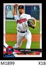 1-2018 BOWMAN DRAFT CHROME REFRACTOR NICK SANDLIN INDIANS CARD#BDC-34 QTY