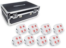 Rockville MINI RF4 V2 CHARGE PACKAGE WHITE 8 DJ Par Wash Up Lights Case App Ctrl