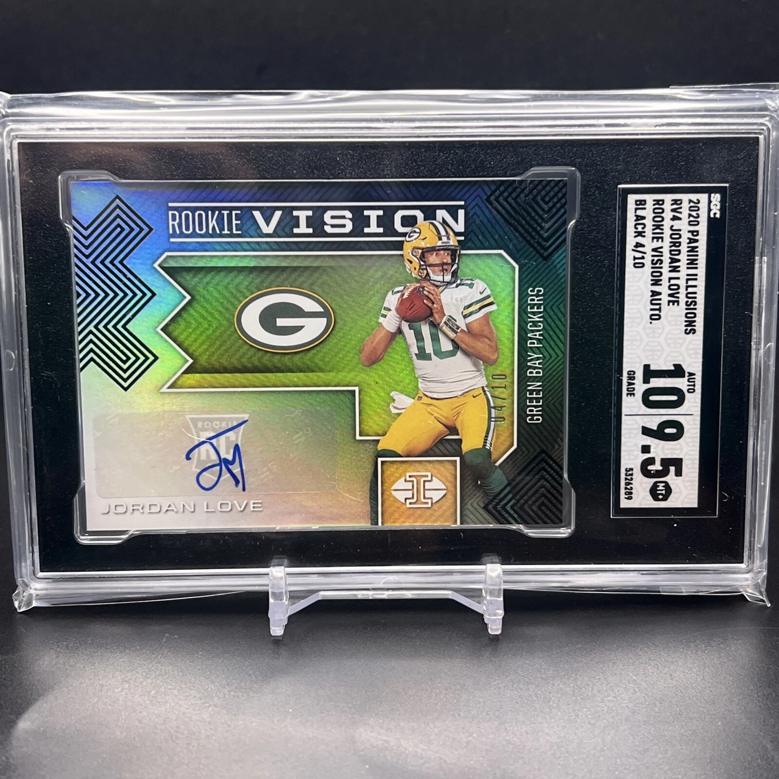 Jordan Love Panini Illusions Rookie Vision Signatures #RV4 Black