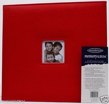 Generations 12x12 Red Faux Leather Memory Scrapbook Album Top Loading 10 Pages