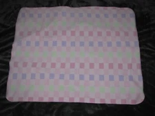 Circo Pink Green Purple Microfleece Baby Girl Blanket Square Block Plaid