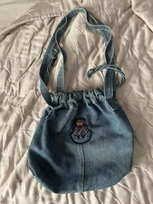 Vintage Gitano Jean Bag Denim Purse Drawstring Y2k 90's Shoulder Bag