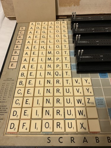 UNGLAUBLICH SELTEN ca. 1954/55 Selchow & Righter #71 Deluxe Plattenspieler Scrabble - Bild 4 von 8