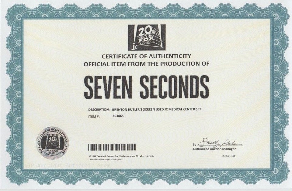 Seven Seconds Daykwon Gaines Screen Used JC Medical Center Envelope