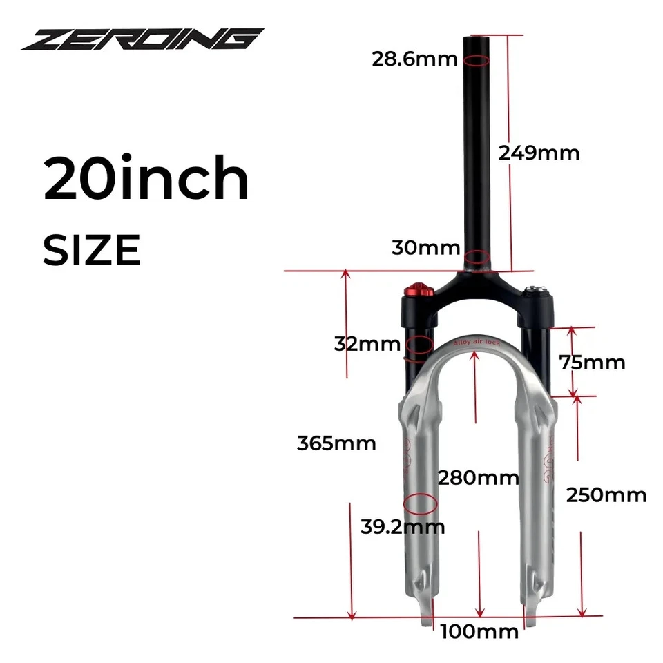 MTB Bike Air Suspension Fork 20 Inch With Lock Shock Absorber Fork Small Wheel - Image 2 of 4