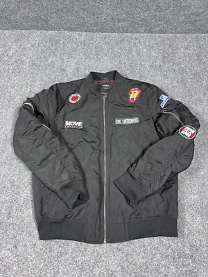 Pull & Bear w/ Red Hot Chili Peppers Patches Black ZipUp Pull & Bear w/ Red Hot Chili Peppers Patches Black ZipUp