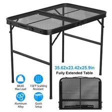 Camping Table Kitchen Cooking Table Aluminum Alloy Picnic Grill Stand Folding