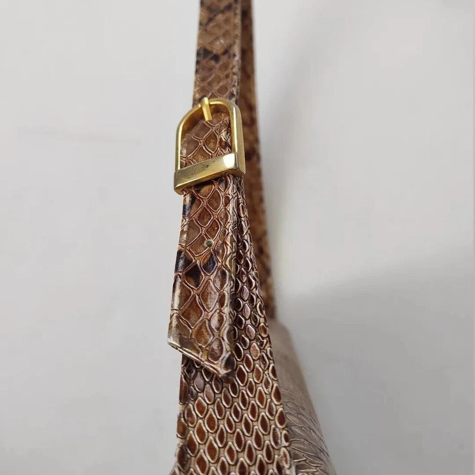 Vintage y2k 00s 2000s faux snake skin shoulder baguette bag baddie handbag - Image 4 of 4