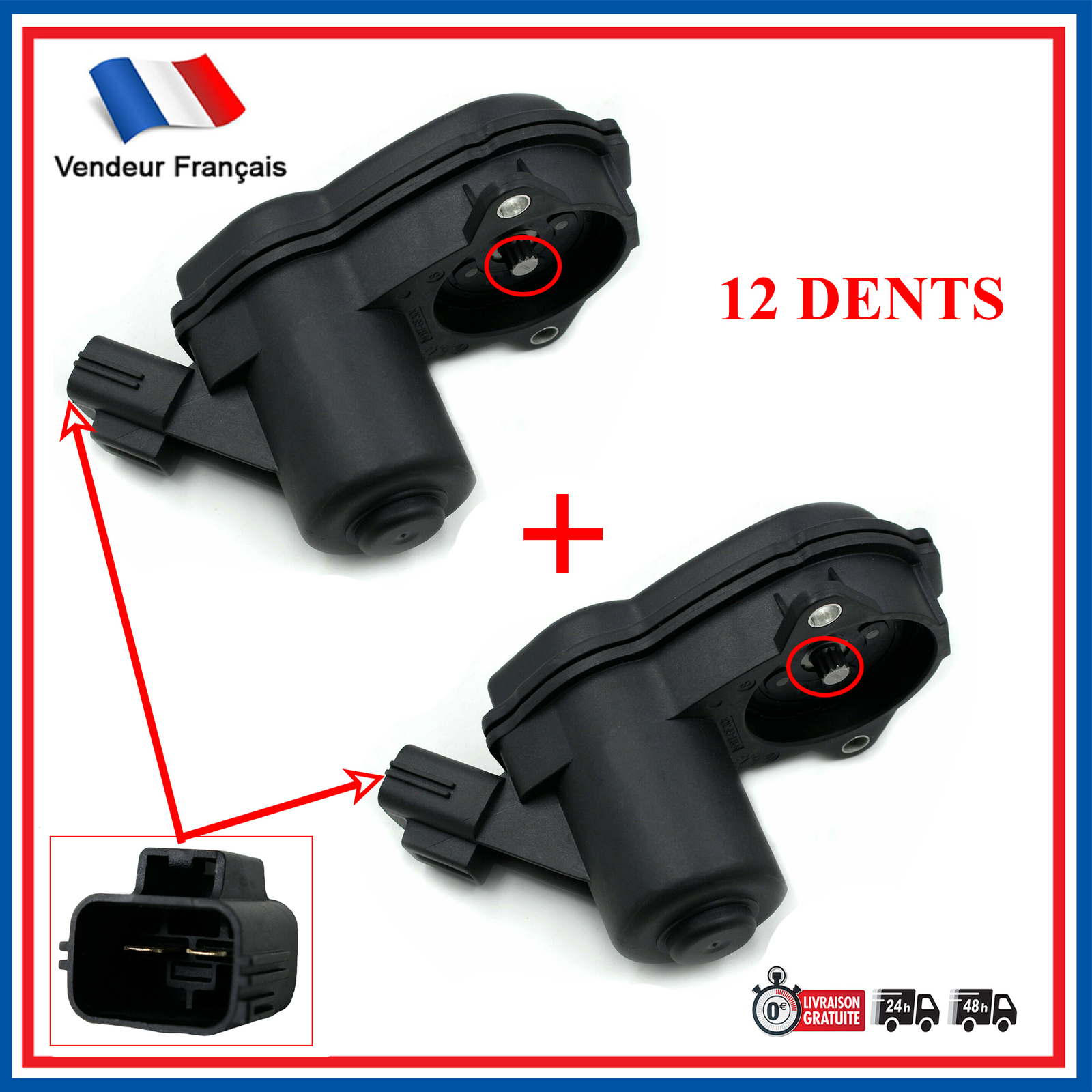 Servo moteur d étrier de frein arrière pour Megane et Scénic - Lot de 2 pièces 440110830R