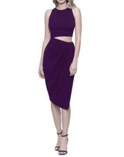 Aqua Womens Cut-out Knee-length Cocktail And Party Dress, Mulberry, 4