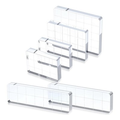 For Crafts Clear for Stamping Blocks- 6 Pieces of Acrylic Stamps with Grid3422