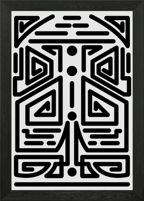 Line Encrypted Type 19 Framed Wall Art Poster Canvas Print Picture