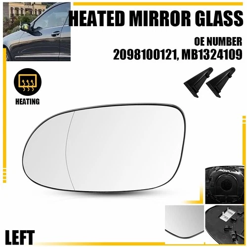 Replacement Mirror Glass Lens for 2003-2006 Mercedes CLK55 AMG Base Driver Side