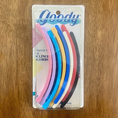 Goody 5'' Clincher Comb Banana Combs 1989 VTG Retro Mult-Color 8 Pack Clips-NIB