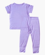 birdie bean 3T Pajama Set Purple Bamboo Knit Short Sleeve Unisex Baby Toddler
