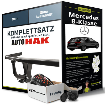 Für MERCEDES B-Klasse Typ W246 Anhängerkupplung starr +eSatz 13pol 2011-2018 NEU
